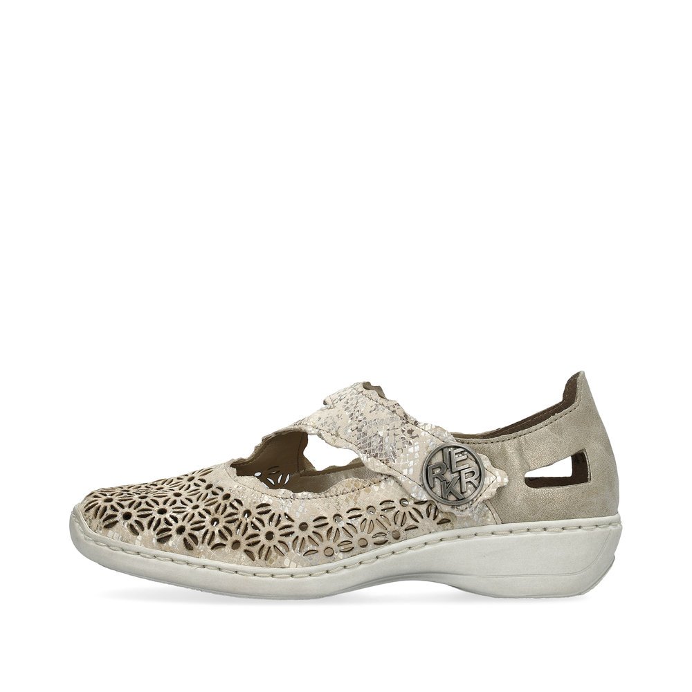 Golden Rieker women´s ballerinas 413G4-90 with a hook and loop fastener. Outside of the shoe.
