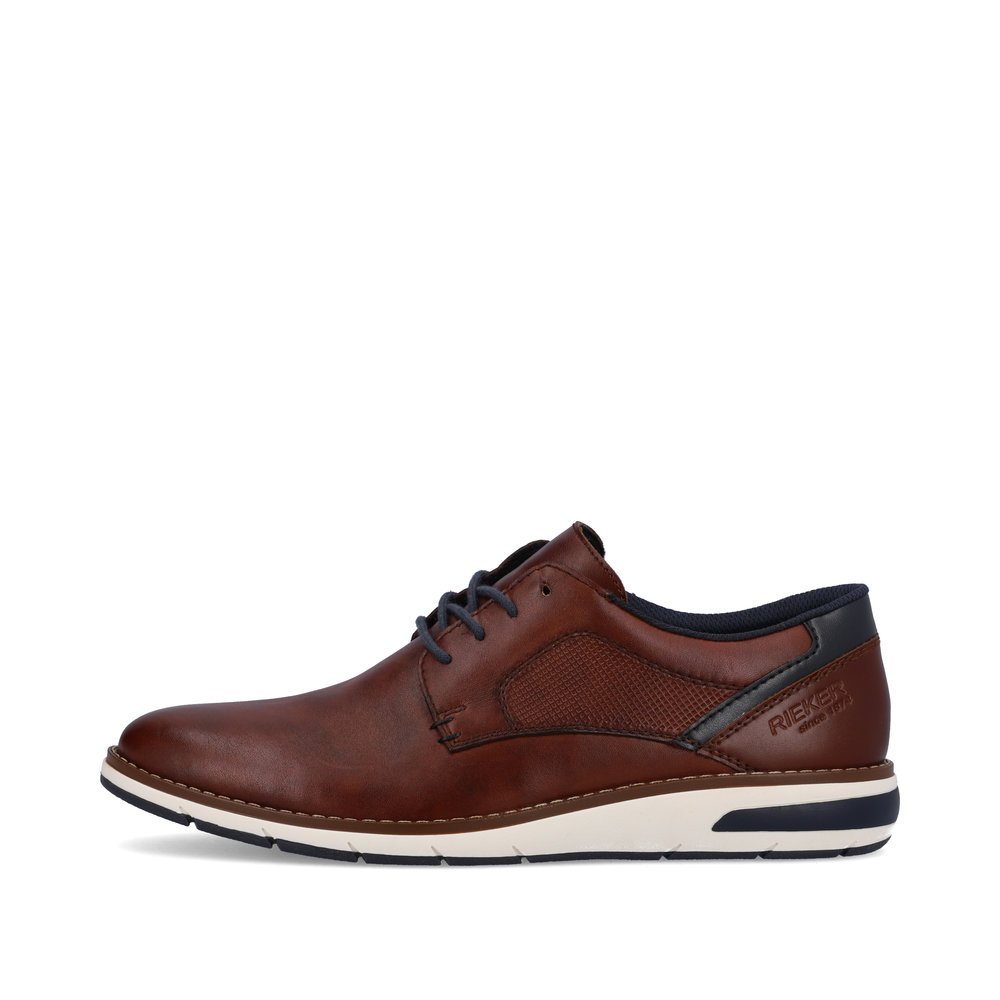Brown Rieker men´s lace-up shoes 11302-24 with the comfort width G 1/2. Outside of the shoe.