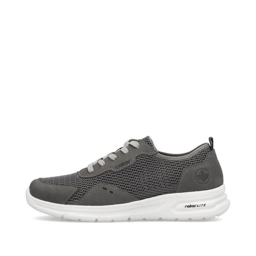 Grey Rieker men´s low-top sneakers B7305-45 with lacing. Outside of the shoe.
