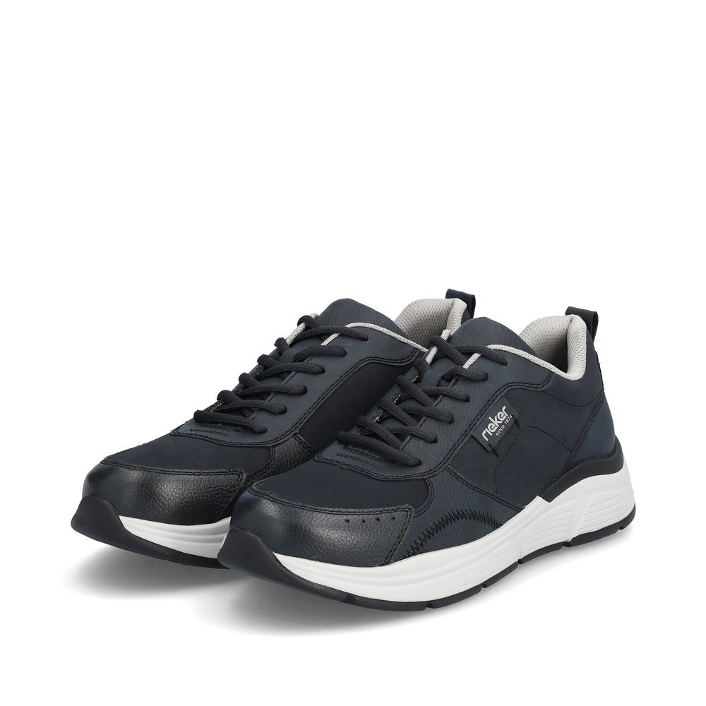 Blue Rieker men´s low-top sneakers B5001-14 with lacing as well as extra width H. Shoes laterally.