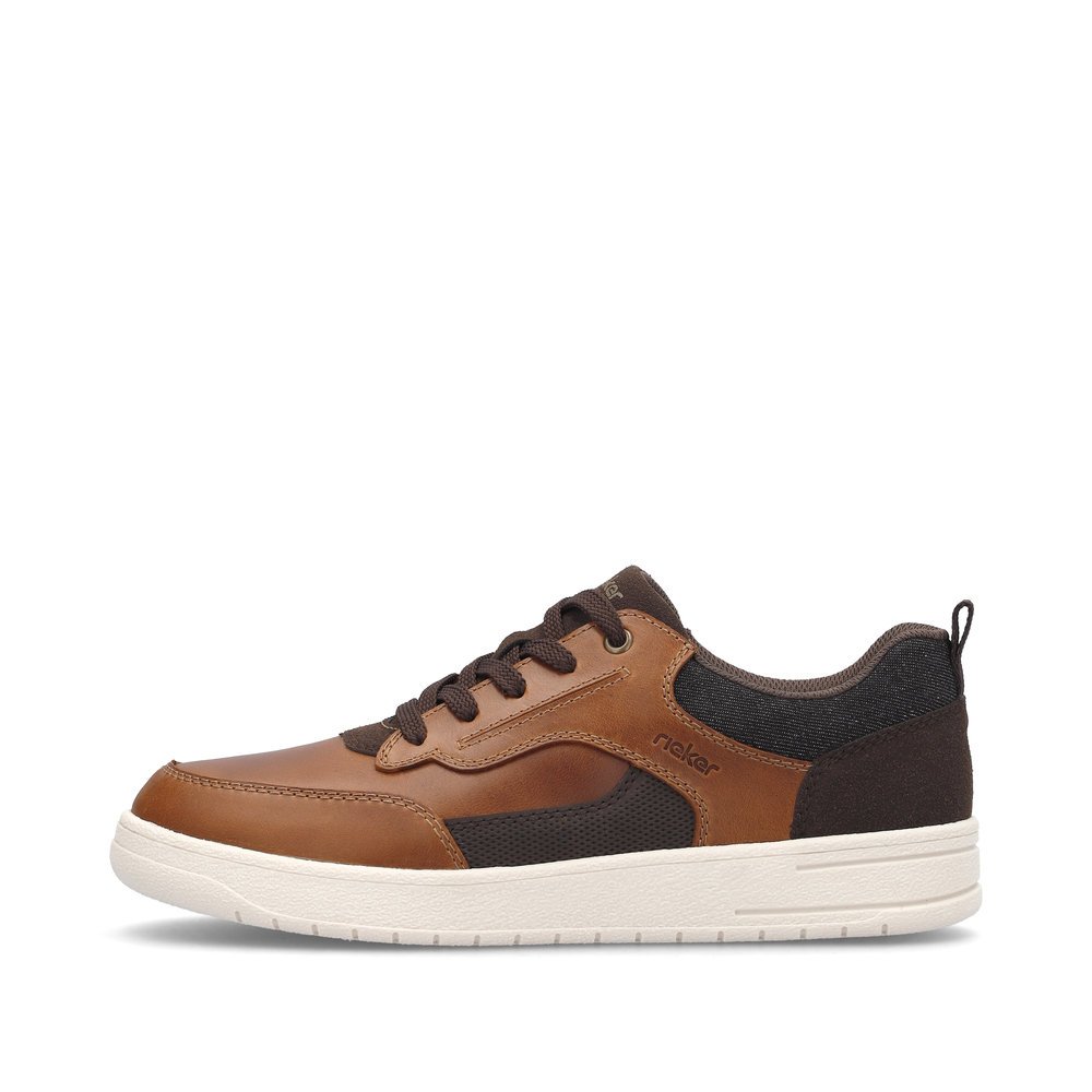 Brown Rieker men´s low-top sneakers B7804-24 with a TR sole with light EVA inlet. Outside of the shoe.