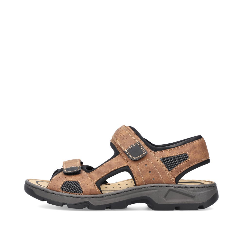 Rieker sandales des randonnées marron pour hommes 26156-25. Côté extérieur de la chaussure.