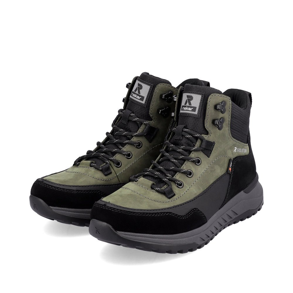 Black Rieker EVOLUTION men´s boots U0169-54 with Fiber-Grip sole. Shoe laterally