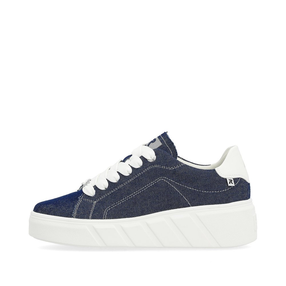 Blue Rieker women´s low-top sneakers W0501-14 with a cushioning sole. Outside of the shoe.