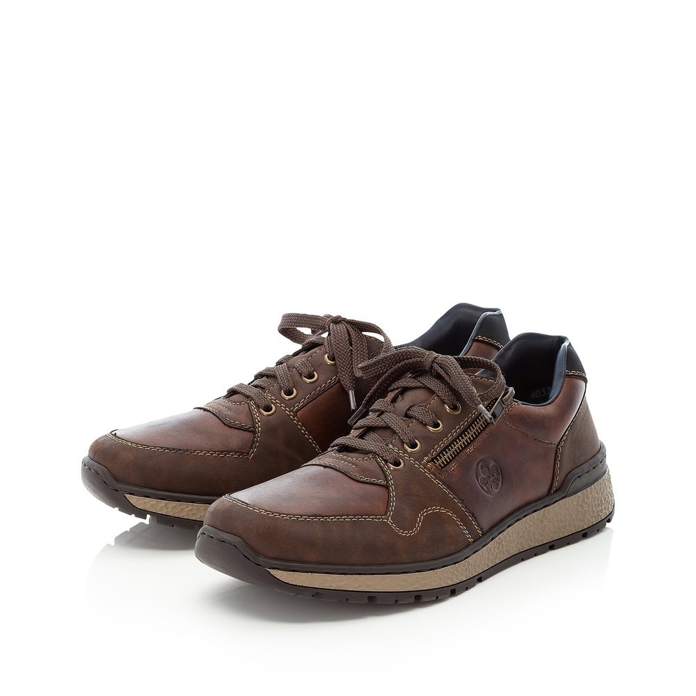 Espresso brown Rieker men´s sneakers B9011-25 with shock-absorbing and light sole. Shoe laterally