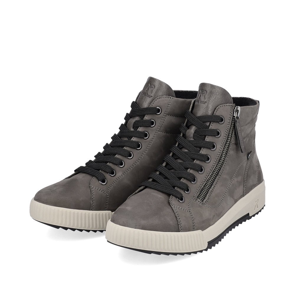 Grey Rieker EVOLUTION women´s boots W0164-45 with light profile sole. Shoe laterally