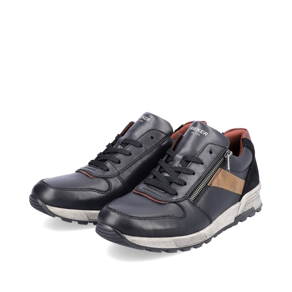 Grey-blue Rieker men´s sneakers 15103-14 with robust profile sole. Shoe laterally