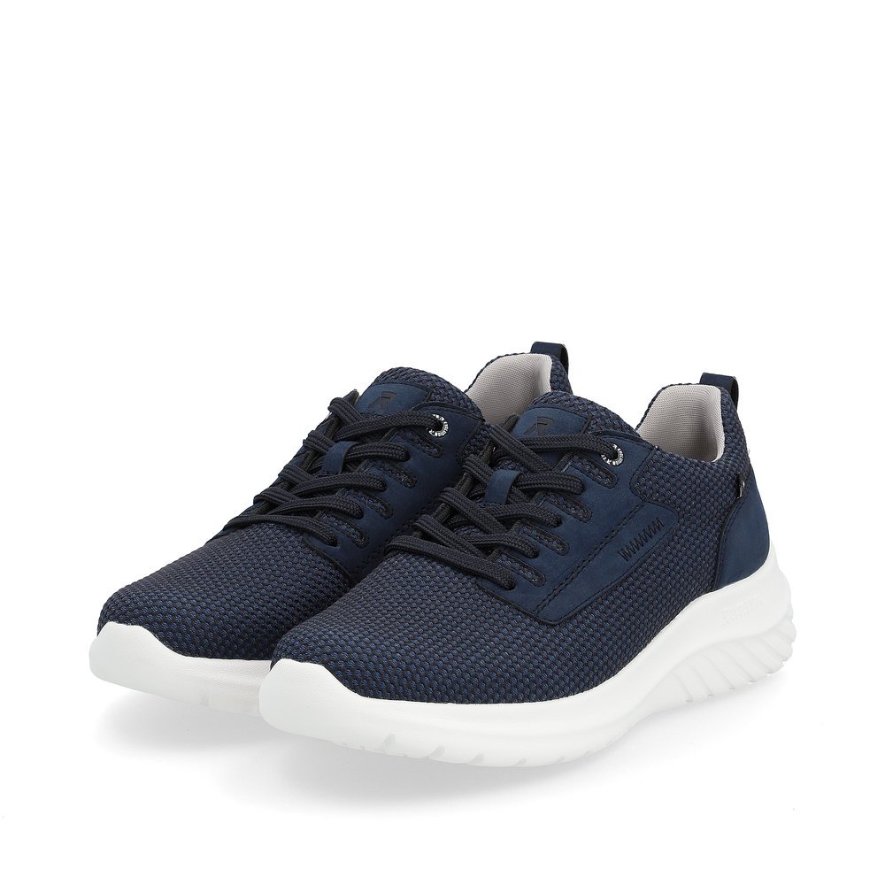 Blue Rieker men´s low-top sneakers U0503-14 with a flexible sole. Shoes laterally.