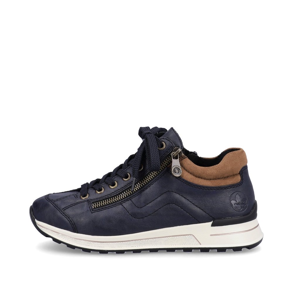 Navy blue Rieker women´s sneakers N1400-14 with shock-absorbing and light sole. The outside of the shoe