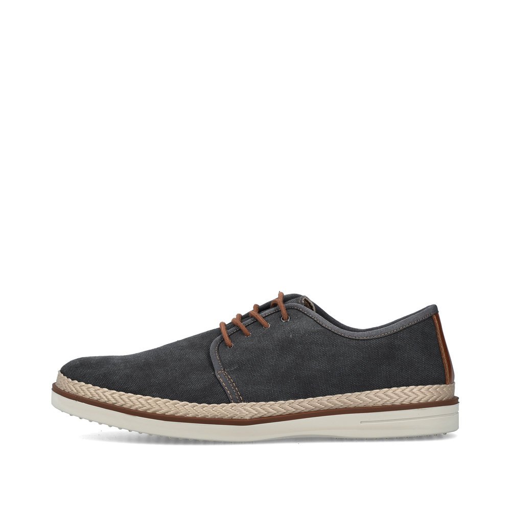 Dark grey Rieker men´s lace-up shoes B2310-45 with the comfort width G 1/2. Outside of the shoe.