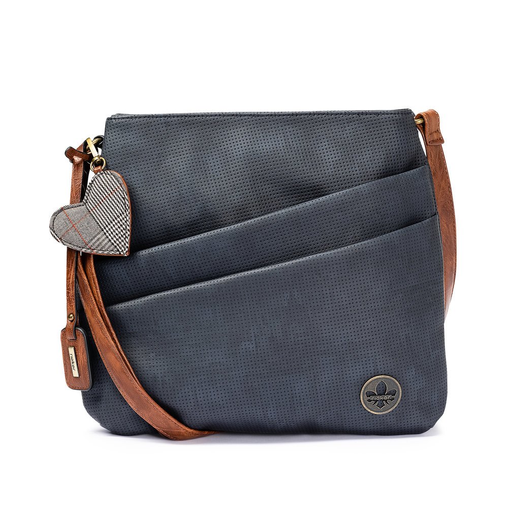 Rieker women´s bag H1005-14 in blue made of imitation leather with zipper from the front.