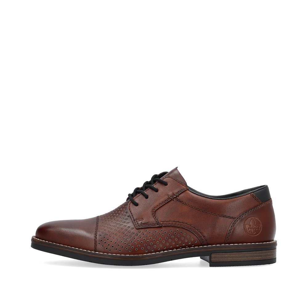 Rieker chaussures à lacets marron pour hommes 13517-24 avec largeur G 1/2. Côté extérieur de la chaussure.