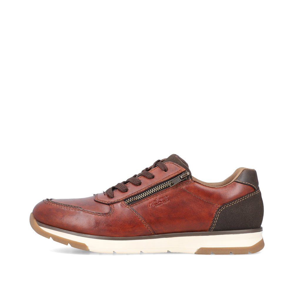Red brown Rieker men´s sneakers B2010-24 with robust profile sole. The outside of the shoe