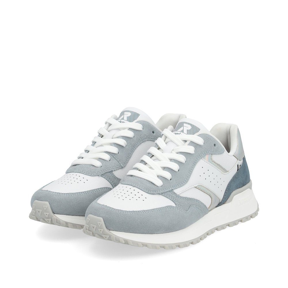 Blue Rieker women´s low-top sneakers W0607-81 with a grippy sole. Shoes laterally.