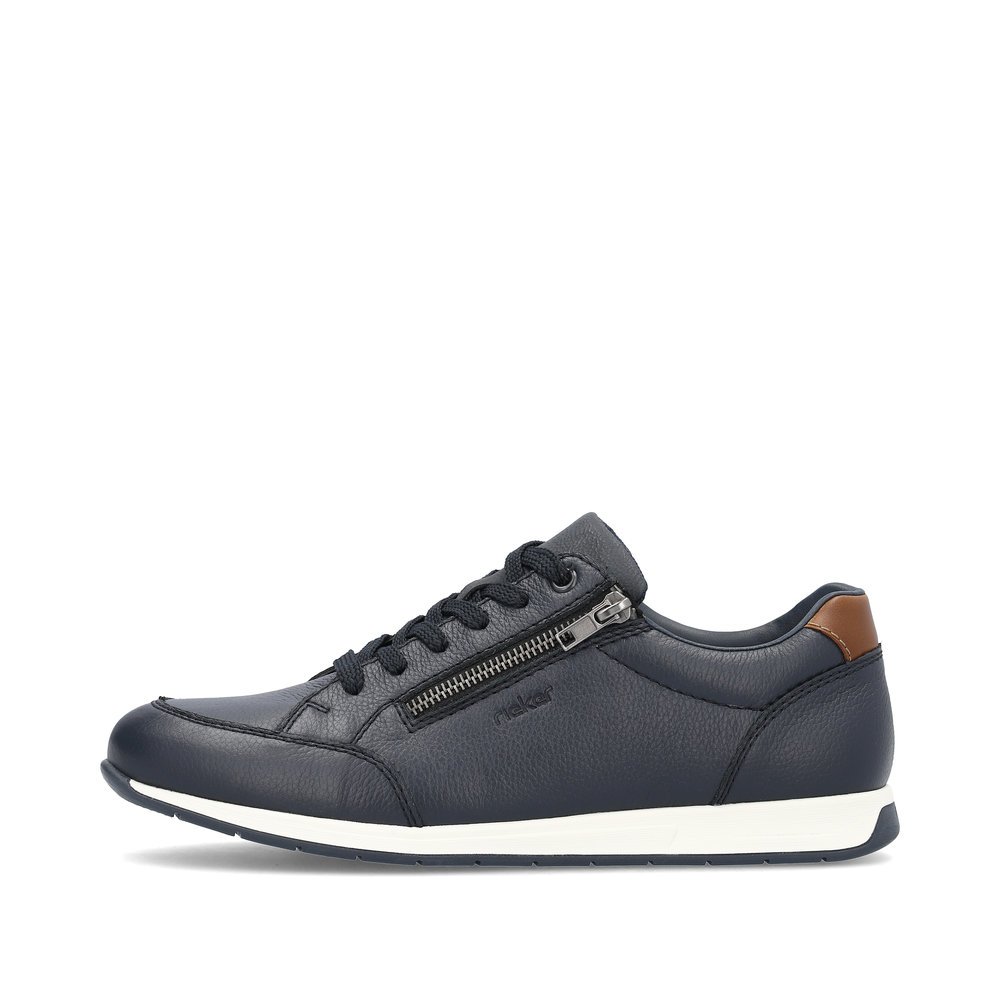 Blaue Rieker Herren Sneaker Low 11903-14 mit einem Reißverschluss. Schuh Außenseite.