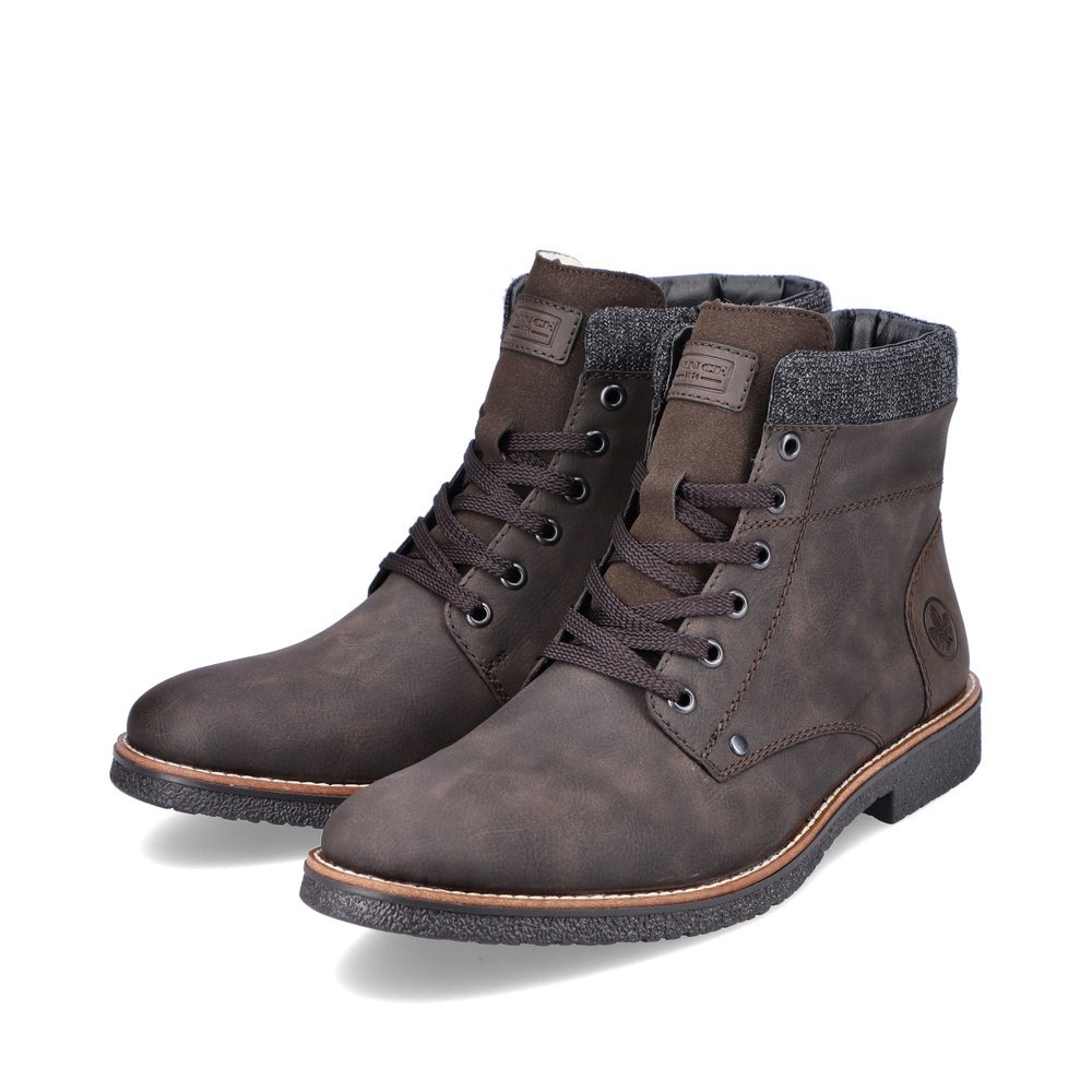 Hazel Rieker men´s lace-up boots 33640-25 with lacing and zipper. Shoe laterally