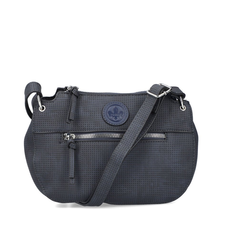 Rieker women´s bag H1501-14 in blue made of imitation leather with zipper from the front.