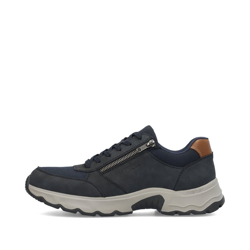 Blue Rieker men´s lace-up shoes 11400-14 with zipper as well as extra width I. Outside of the shoe.
