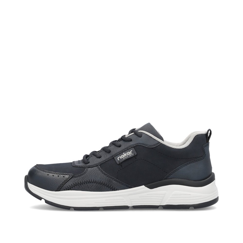 Blue Rieker men´s low-top sneakers B5001-14 with lacing as well as extra width H. Outside of the shoe.