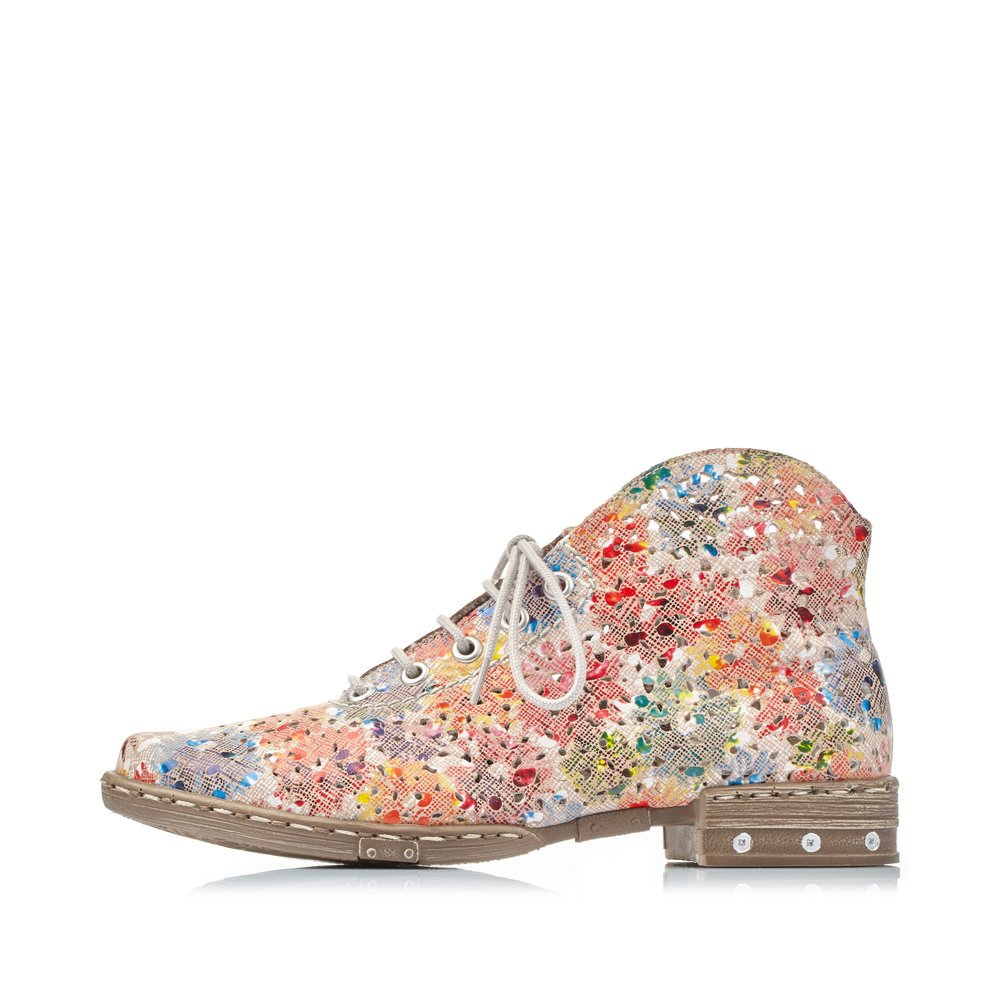 Rieker chaussures à lacets multicolores pour femmes M1835-90. Côté extérieur de la chaussure.