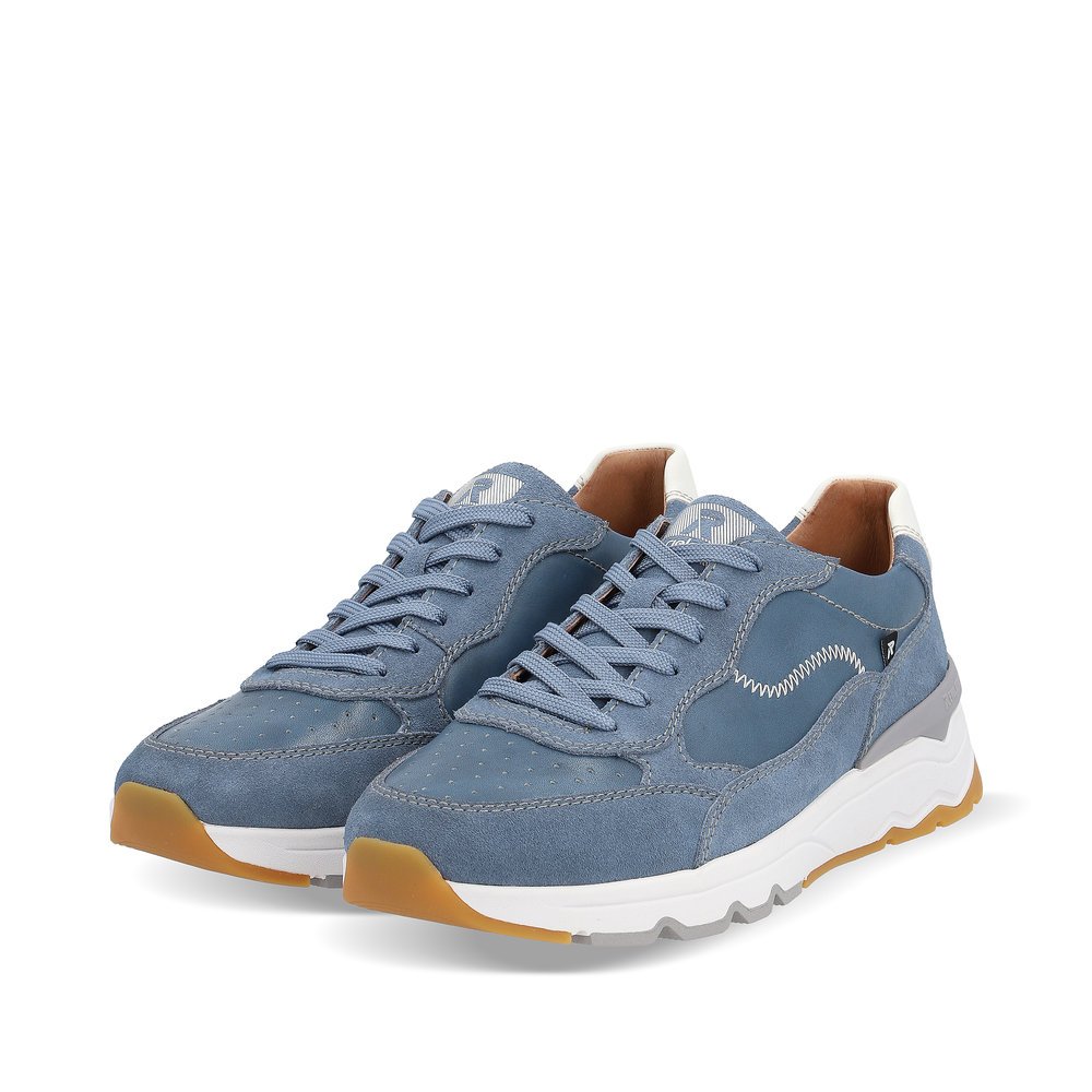 Blue Rieker men´s low-top sneakers U0901-14 with a flexible and super light sole. Shoes laterally.