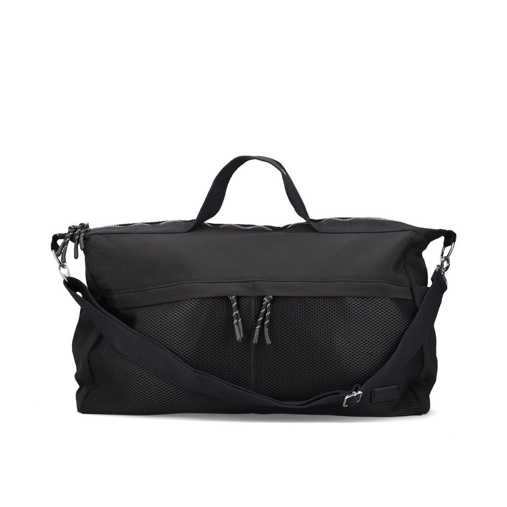 Rieker women´s shopper H1533-00 in black made of textile with zipper from the front.