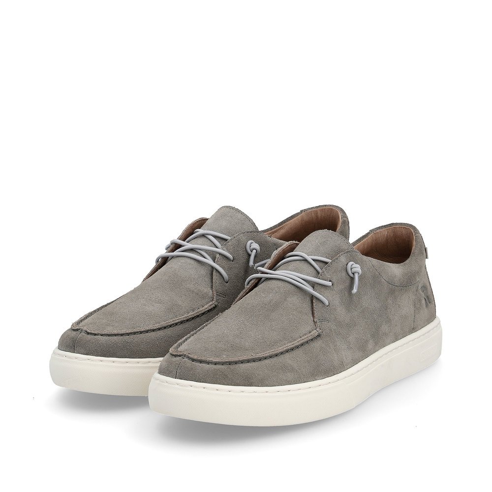 Grey Rieker men´s slippers U0702-42 with a TR sole with light, soft EVA inlet. Shoes laterally.