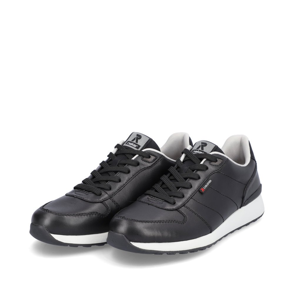 Black Rieker EVOLUTION men´s sneakers 07605-00 with flexible and super light sole. Shoe laterally