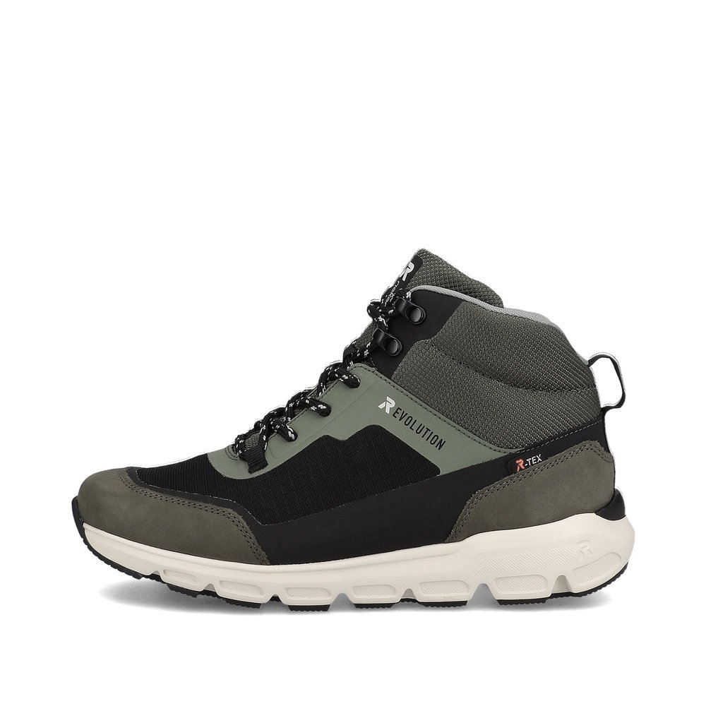 Green Rieker EVOLUTION women´s boots 40460-54 with super light and flexible sole. The outside of the shoe