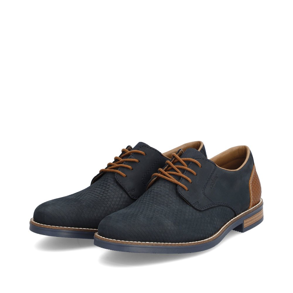 Blue Rieker men´s lace-up shoes 13509-14 with the comfort width G 1/2. Shoes laterally.