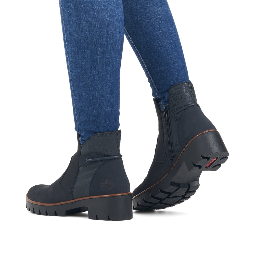 Rieker Bottines - X5755 (Bleu) - Bottines et boots chez Sarenza (661502)